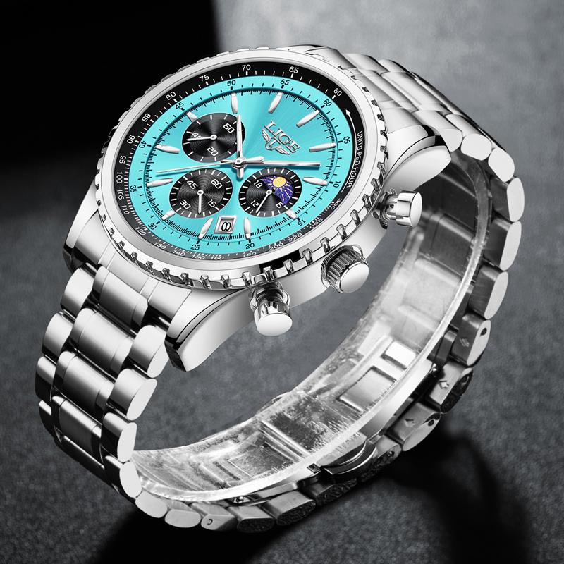 Luxury Lige Top 2023 Brand New Men Watch Quartz Man Watches Waterproof Luminous Watch For Men Date Chronograph Sport Wristwatch