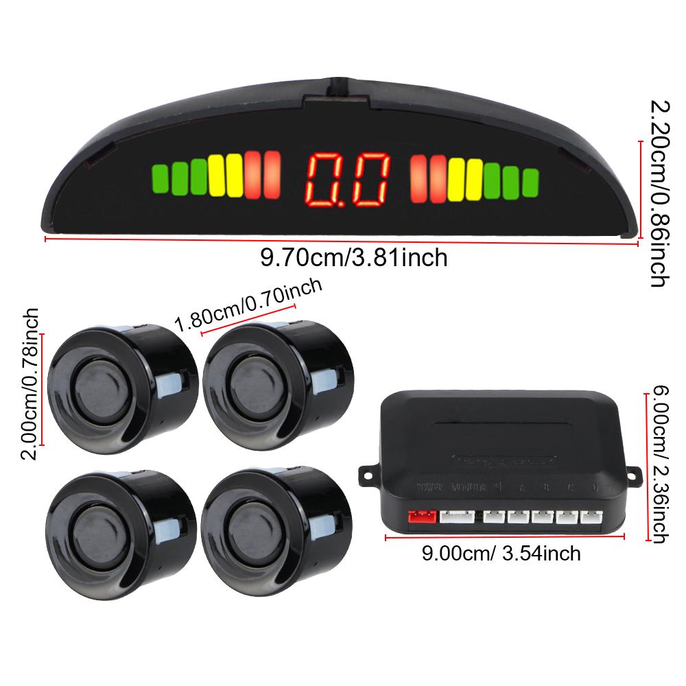 Комплект датчиков парковки автомобиля, 4 датчика, зуммер, ЖК-дисплей, монитор расстояния 2,5 м, радар заднего хода, автомобильные аксессуары, система определения расстояния для автомобиля