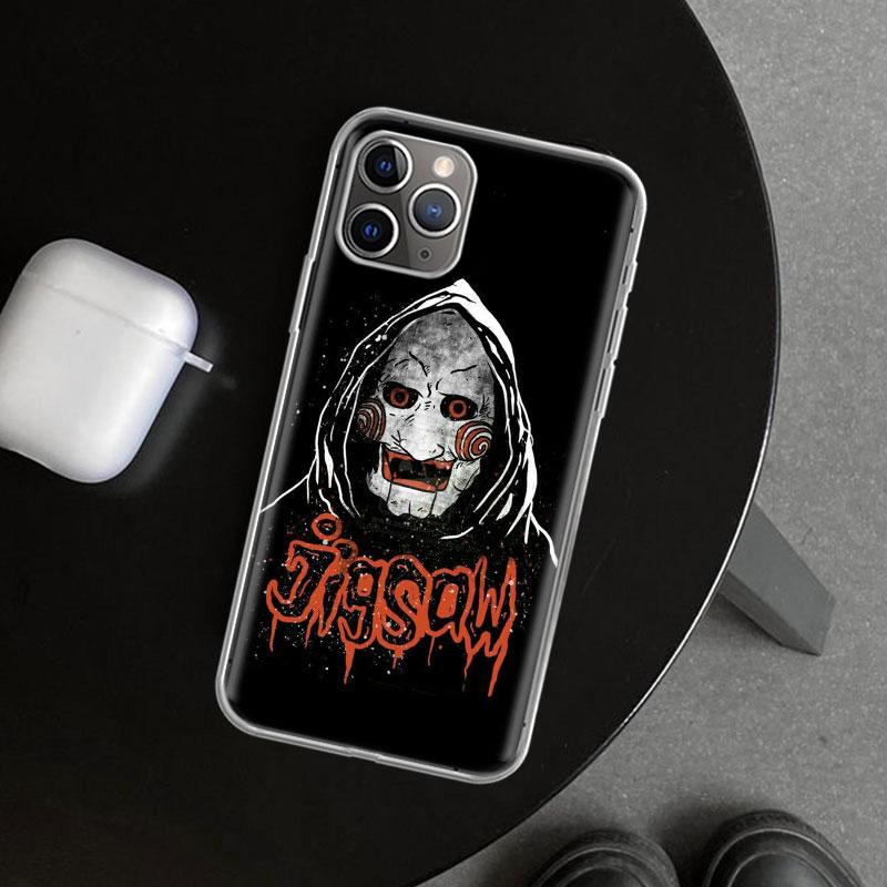 The Jigsaw Killer Horror Phone Case Cover for iPhone 18 11 12 13 Mini 14 15 Plus 16 Pro Max 17 Air 7 8 + SE Art Customized Fundas 1