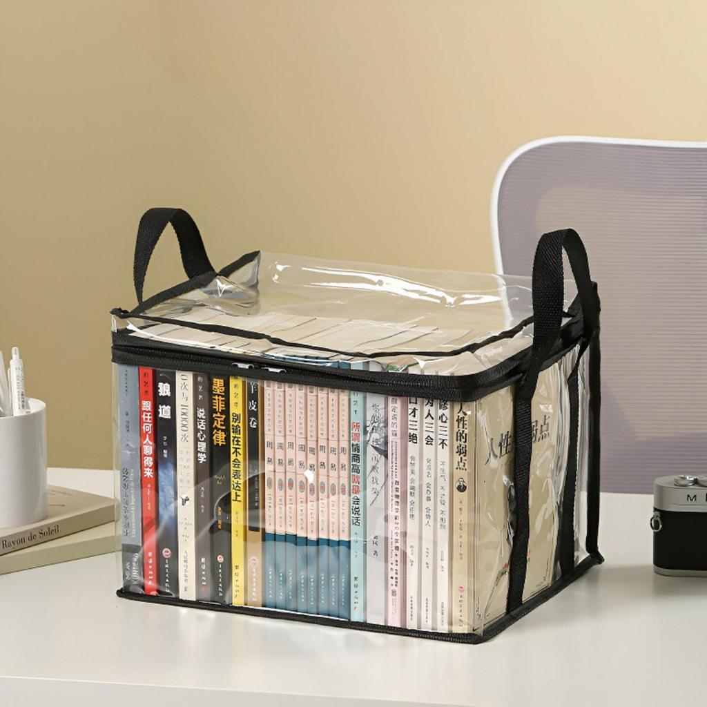 Multifunctional Toy Doll Storage Bag Household Large Capacity Portable Waterproof Book Sorting Organizer PVC Foldable Transparent Basket