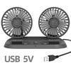 Car Fan 360° Adjustable 3 Head Air Fan Automotive Electric Fan Usb/12V/24V Fan 2 Speeds Car Silent Fan For Home Desk Office&Car
