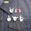 Cartoon Finger Gesture Love You Brooch Enamel Pin Creative Metal Decoration Brooch Backpack Lapel Badge Jewelry Gift for Friends