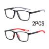 2Pcs Fashion Classic Business Reading Glasses Men Square Frame Readers Eyewear Ultra Light Lens Presbyopia Glasses +1.0 To 4.0