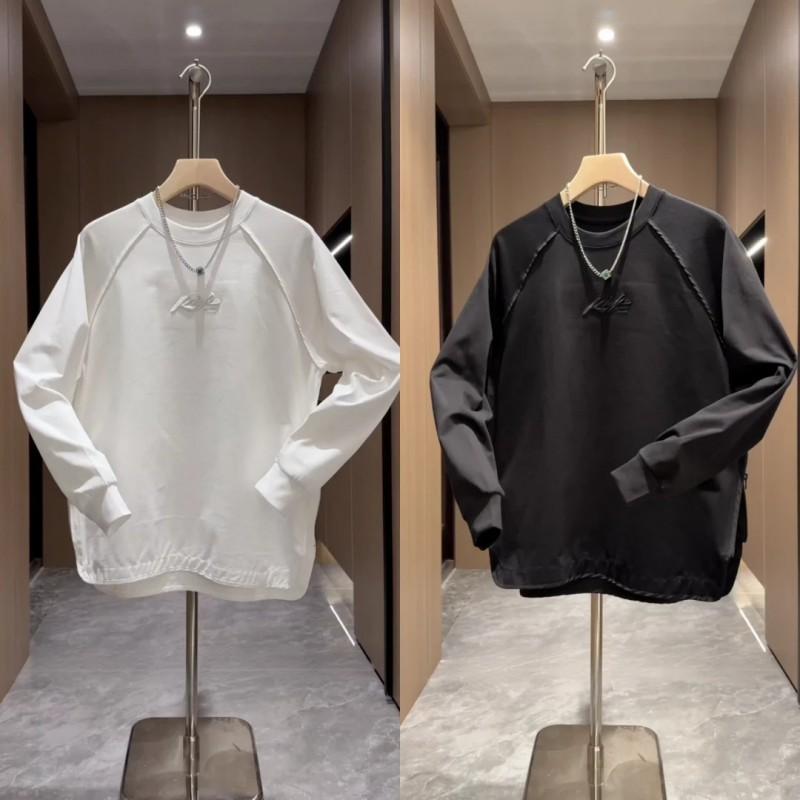 Mens Loose Fit Long Sleeve Sweatshirt Casual Solid Color Basic Top
