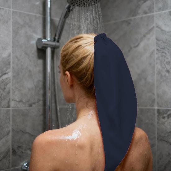 Waterproof Ponytail Bathing Hat Washing Ponytail Shower Cap Long Hair Crown Shampoo Shower Cap Reusable Hair Sleeve