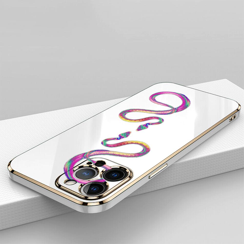 N73 Черное золото Змеиный дизайн Покрытие края Мягкие чехлы для телефонов из ТПУ для Samsung A54 A13 A14 S24 Plus S23 Ultra S20 S21 FE A55 A05 A52s Противоударный чехол