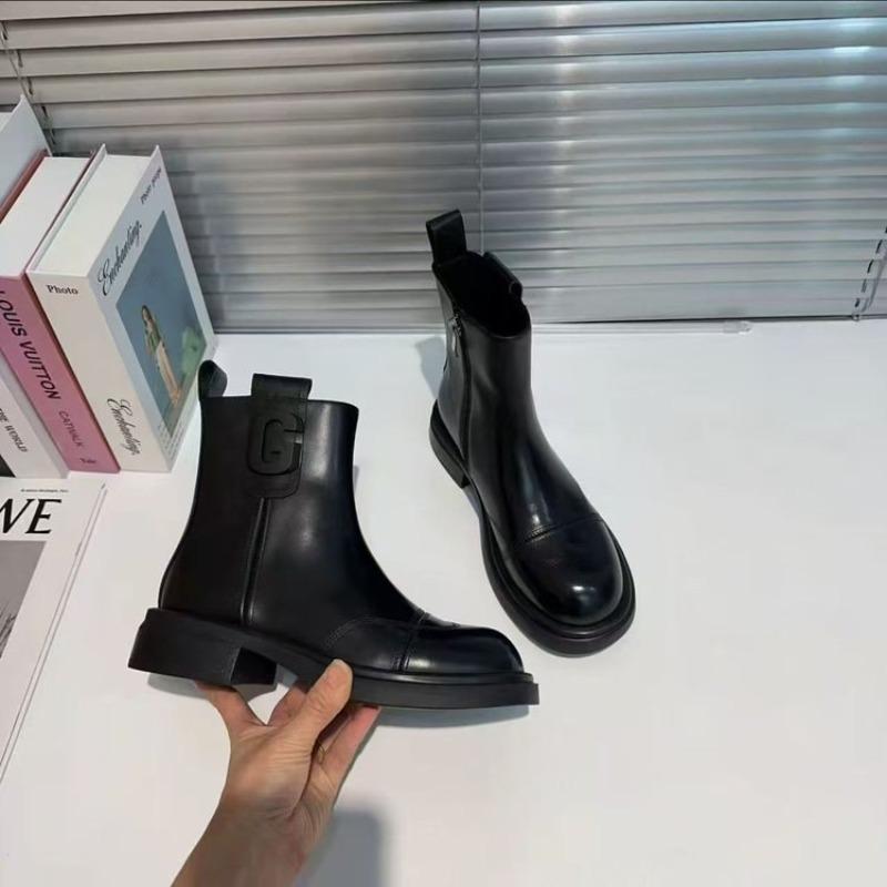 Bottom Cigarette Skinny Boots Skinny Short Boots Autumn and Winter New Thick-soled Zipper British Martin Boots