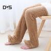 1 Pair Winter Floor Socks Thickened Coral Fleece High-tube Double Warmth Protects Knee Joints Anti-slip Long Socks Holiday Gift Warm Leg Socks