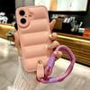 Пуховая куртка Ручной ремешок на запястье Чехол для For Iphone 16 1 14 13 Pro Max 12 11 X Xr Xs 7 8 Plus SE Шнурок Однотонный Мягкий чехол