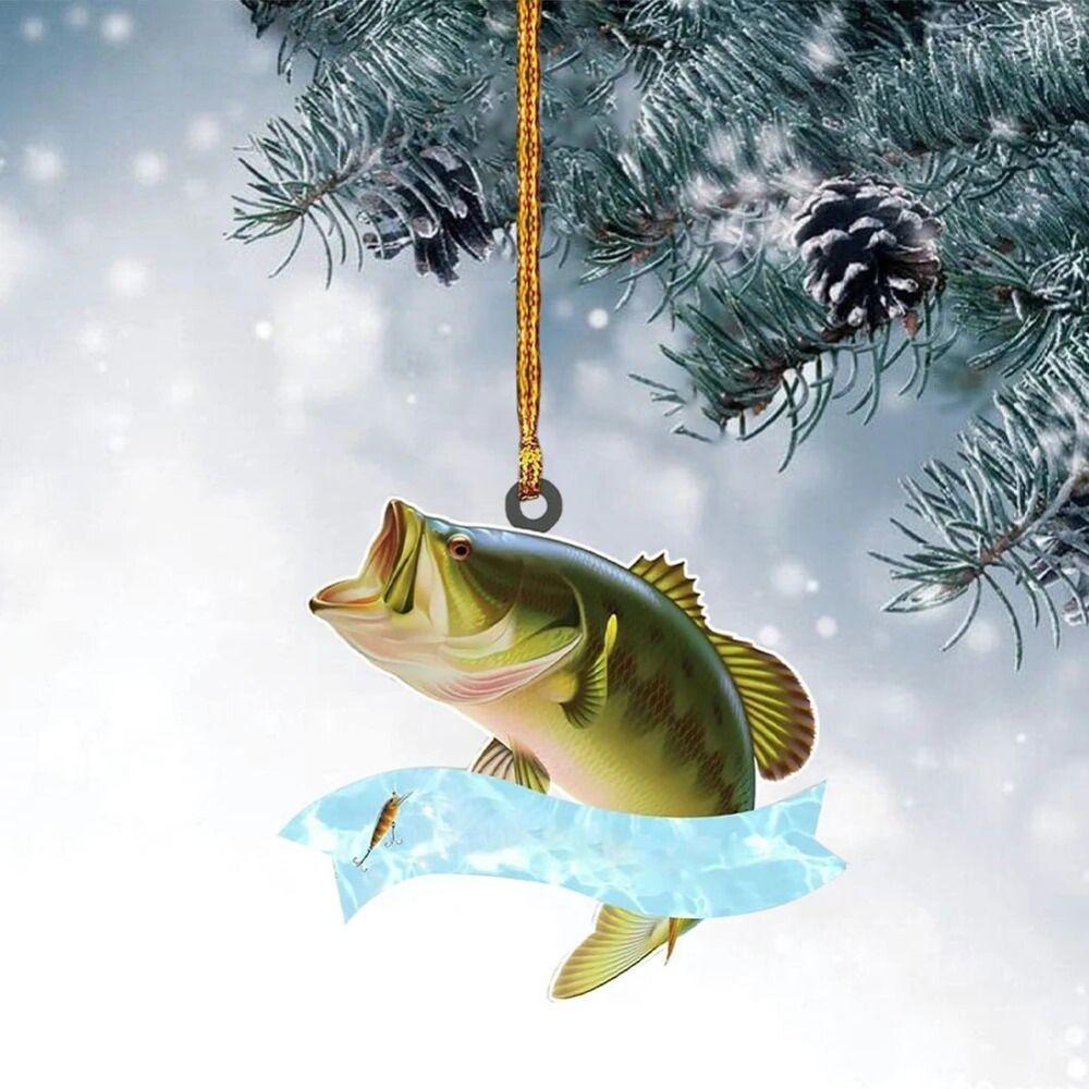 2D Рождественская подвеска в виде рыбы, акриловая подвеска в виде рыбы, акриловые украшения в виде рыбы, декор для вечеринки