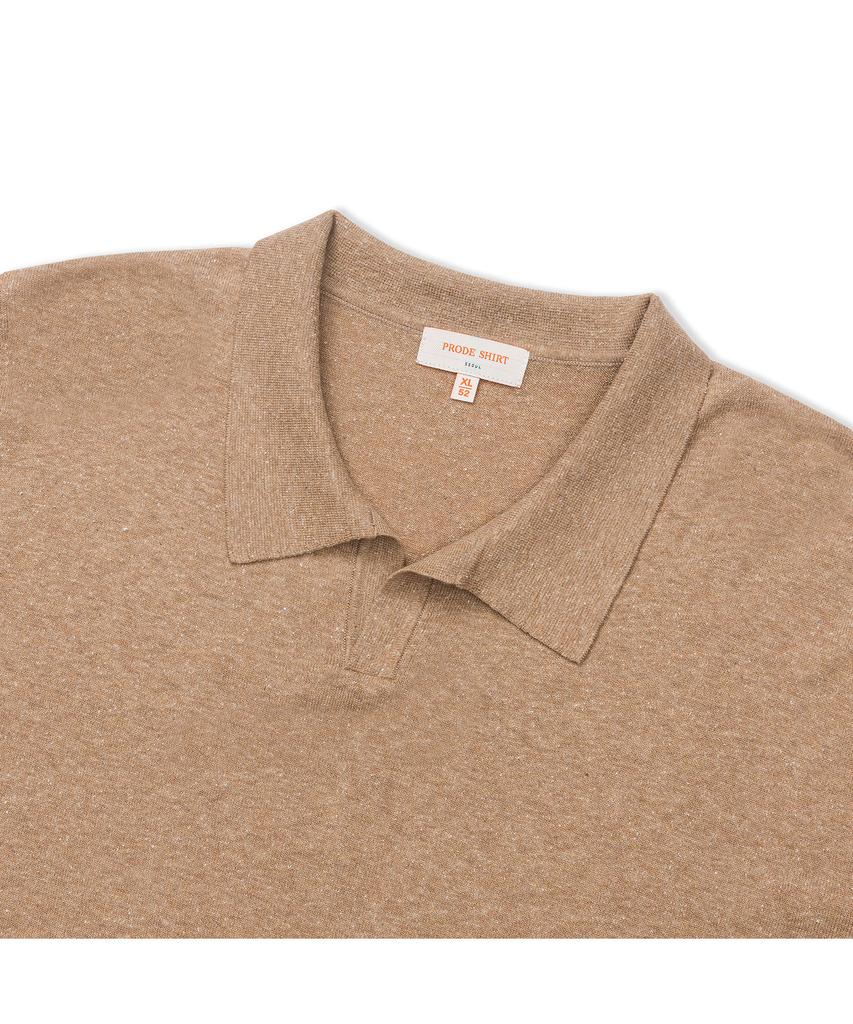 PRODESHIRT Vintage Soft Linen Open Collar Knit (Pebble Beach)