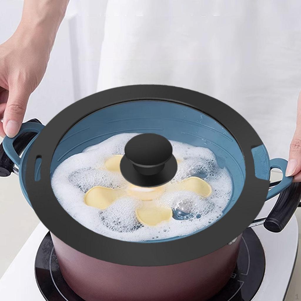 Glass Top Lid with Silicone Edge for Kitchen Use