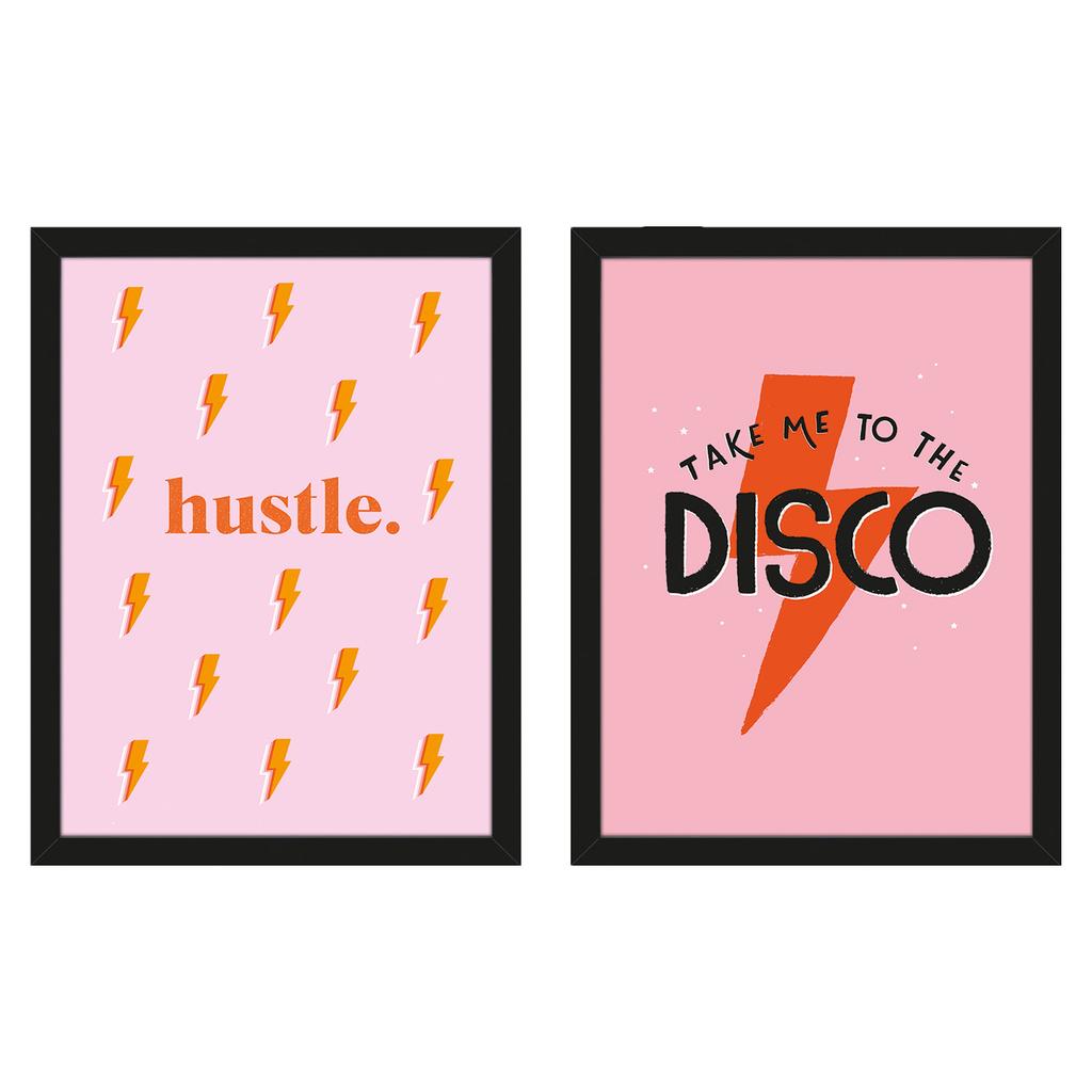 Duchess Plum Hustle/Take Me To The Disco Framed Print Set  (Pack of 2)