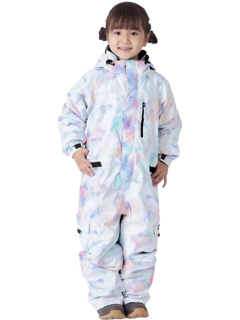 PONTAPES Snowboard Available In 6 Sizes Water Resistance Adjustable Size Snowboard Ski Snowboard Kids' One-Piece Jumpsuit, Colors, 100-120, 20,000mm,