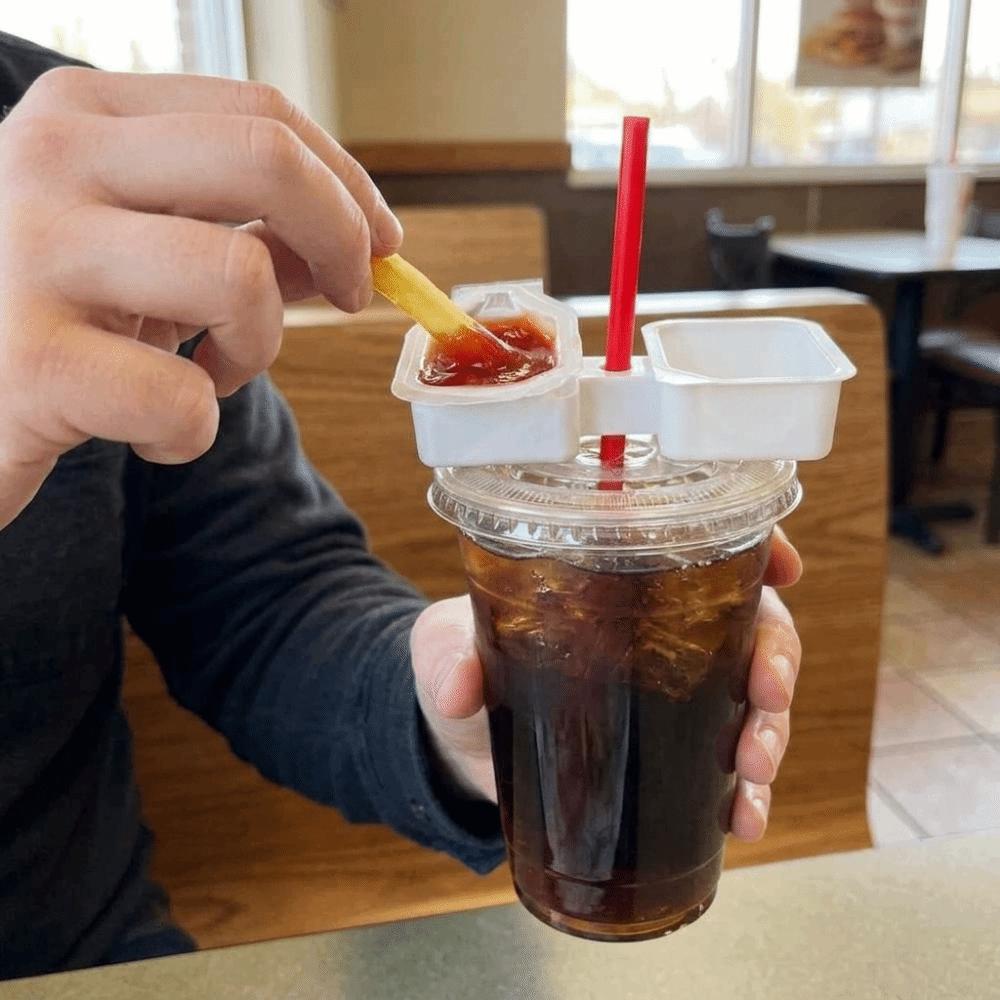 3D Printed Car Sauce Holder Plastic Car Ketchup Holder Car Sauce Dip Tray Long Drive Companion
