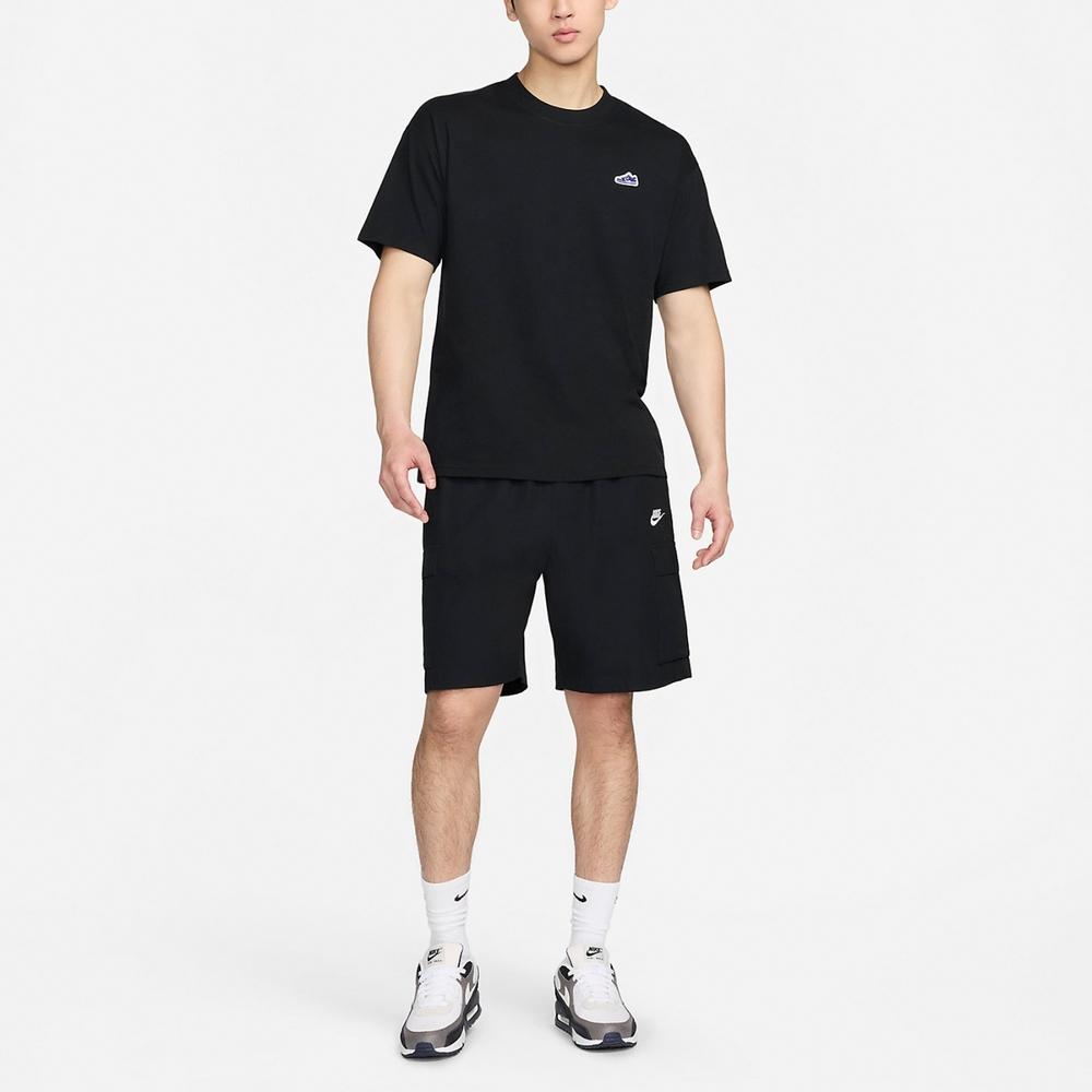 Nike Сплошная цветная повседневная футболка с круглым вырезом и коротким рукавом, мужские топы, черный FV3752-010