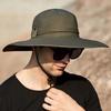 OLIKEI 12 см мужская шляпа от солнца с большими полями модная рыбацкая шляпа летняя анти-УФ-ведро шляпа уличная походная шляпа водонепроницаемая быстросохнущая ковбойская шляпа