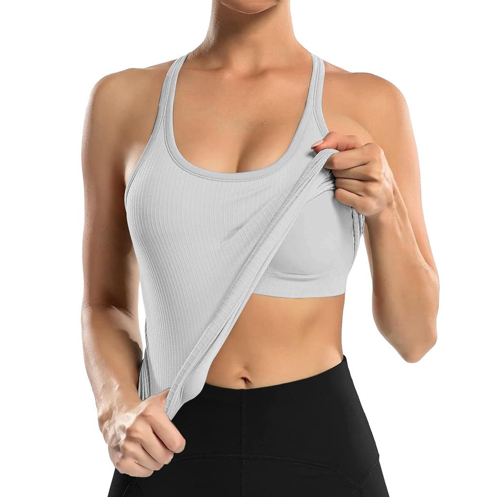 Breathable And Shock-absorbing Sports Bra With Chest Cushion And Herringbone Thread Top For External Wear