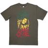 Official Bob Marley T-Shirt One Love Rasta Premium Green Stonewash Tee NEW