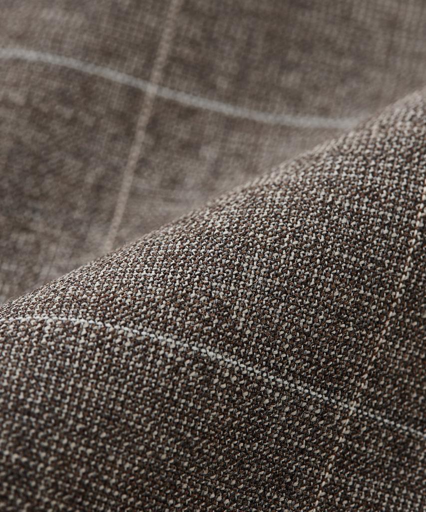 STCO Extra Fine Wool 30 Summer Formal Pants_Beige Check (Classic Fit)_Sslub55Ccd