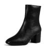 Ankle Boots for Women 2024 Side Zipper Stretch Middle Heel Large Size Short Boot Fashion Pointed Shoes Botas De Mujer