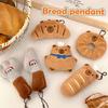 Bread Capybara Plush Toy Keychain Cartoon Capibara Soft Stuffed Doll Pendant Car Key Ring Backpack Bag Decor Kid Gift