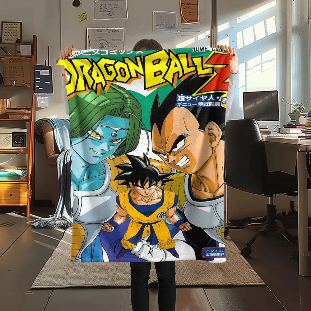 Фланелевое одеяло с принтом персонажей Dragon Ball, Высококачественное, Удобное для всех сезонов, Декор для дома, Тепло и уют, Идеально для рождественских подарков