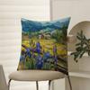 Подушка с ручной росписью, пейзажная масляная живопись, комфортная, для дивана-кровати, шелковистая, элегантная, с невидимой молнией, декоративная наволочка
