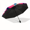 1pc Mario Artwork Self-Folding Cute Umbrella, 8-Bone Compact Travel Umbrella, Durable Plastic And Iron Frame086