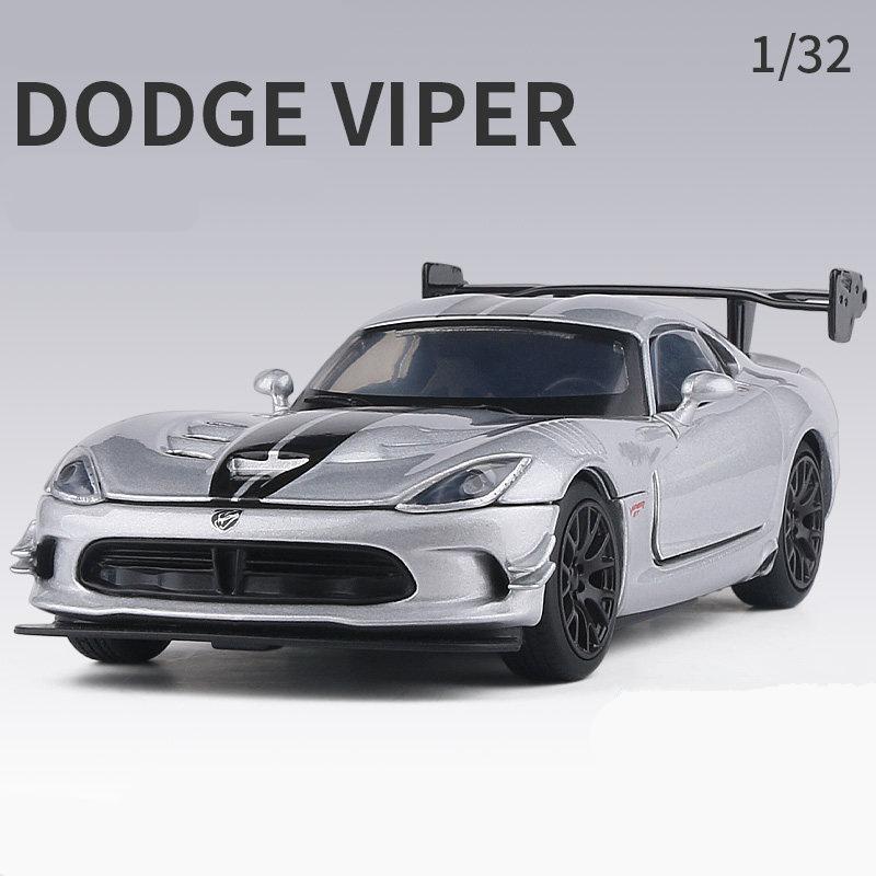 1/32 Dodge Viper ACR SRT Модель спортивного автомобиля из сплава Литые и игрушечные металлические транспортные средства Модель автомобиля Симуляция Звук и свет Игрушка Подарок