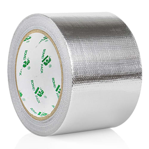 BOMEI PACK Heat-Resistant Adhesive Foil Tape, Aluminum Foil, Fiberglass Insulation, Reflective Material, Stainless Steel Tape, 75/100mm*20m