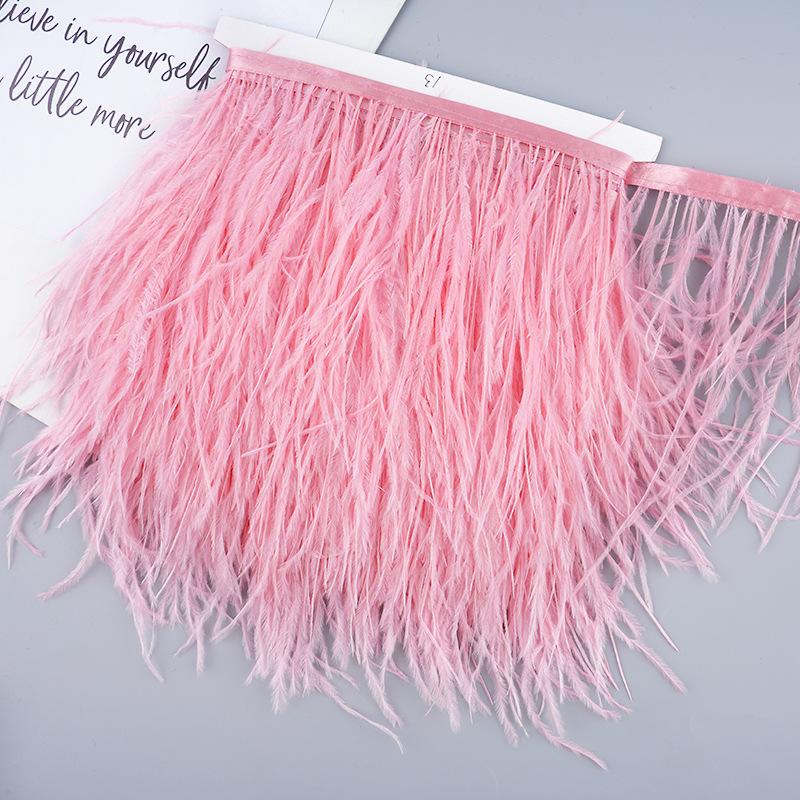 Diy Handmade Accessories Colorful Ostrich Feather Cloth Edge Decorative Accessories Clothing Accessories Wedding Skirt