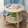 Nordic Small Round Coffee Table Solid Wood Bedside Table Sofa Side Japanese Living Room Side Table Study Table Simple
