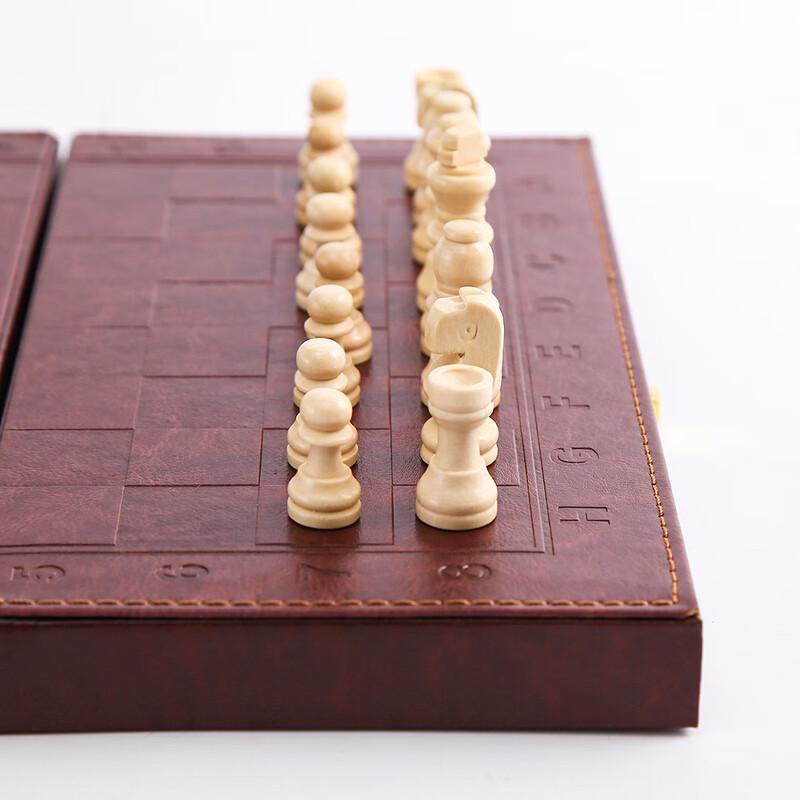 Brangdy Portable Folding 3-in-1 Chess and Board Games Set