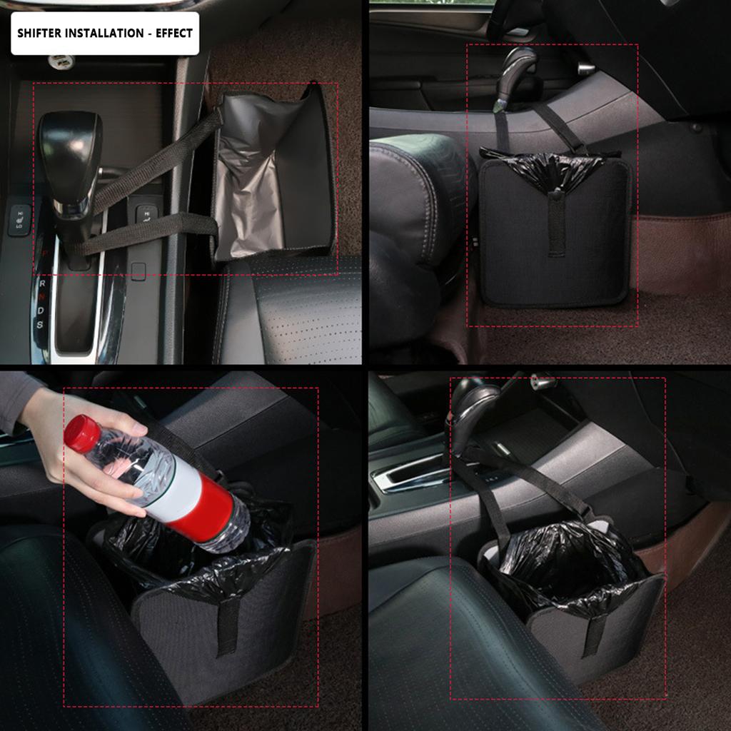Large Capacity Car Trash Can with Adjustable Strap 6.5L Waterproof Foldable Car Trash Organizer Bin Hanging Portable Car Dustbin