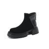 Fashion Luxury Faux Suede Ankle Boots Women 2025 Autumn Winter Chunky Heel Platform Boots Back Zipper Design Chelsea Boots for Women