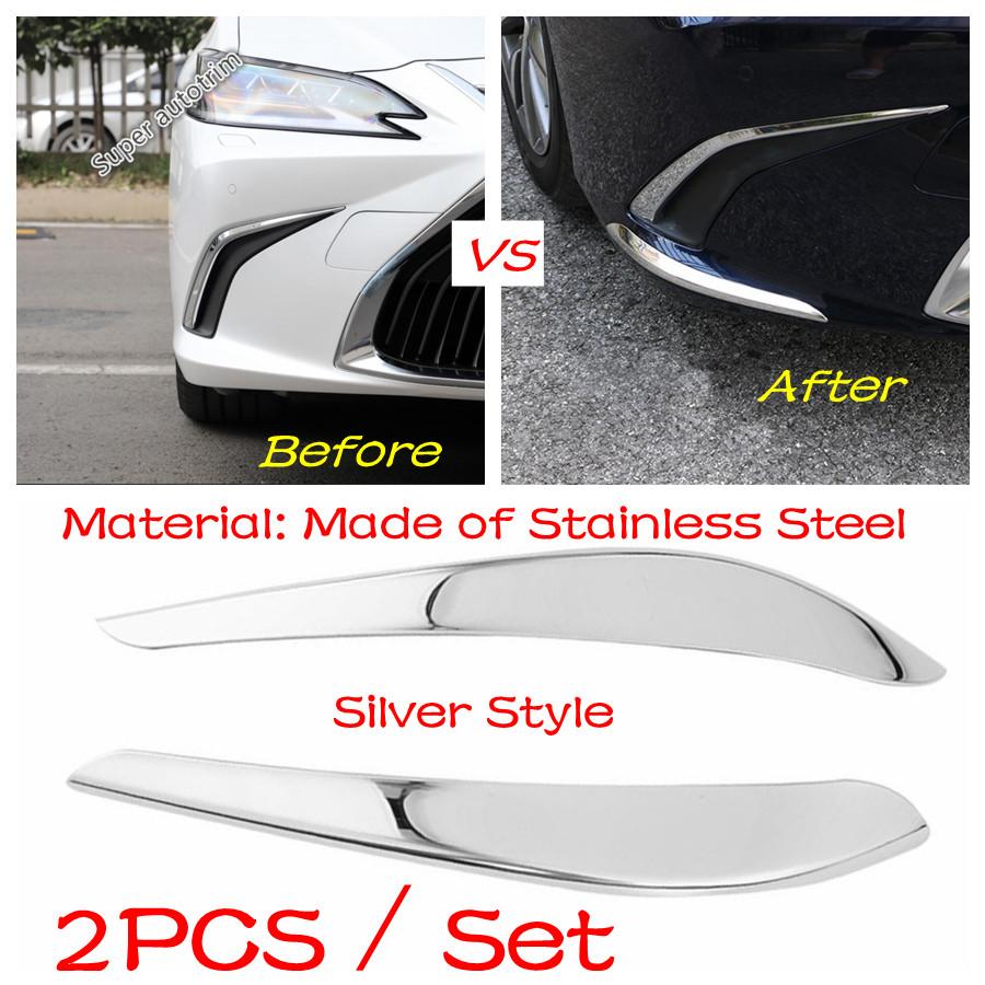 Car Styling Front Bumper Corner Spilitter Strip Cover Decorative Trims Stainless Steel Fit For Lexus ES 2018 - 2025 Exterior
