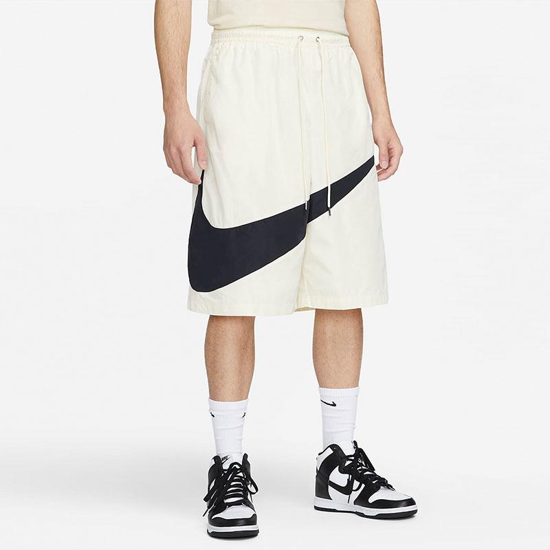 Nike Мужские шорты прямого кроя с большим логотипом Swoosh, цвет кокосового молока FB7870-113