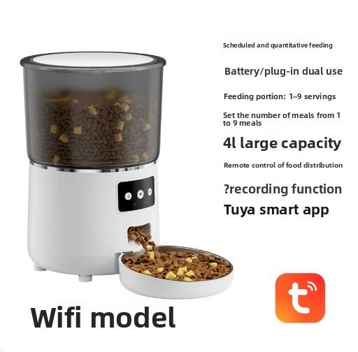 ABS 4л Автоматическая кормушка для кошек и собак с WiFi, умным удаленным управлением, голосовым и видеомониторингом, Товары для домашних животных