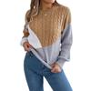 Autumn and Winter Women's Casual Flat Knit Crash Twist Knit Long Sleeve Pullover Sweater