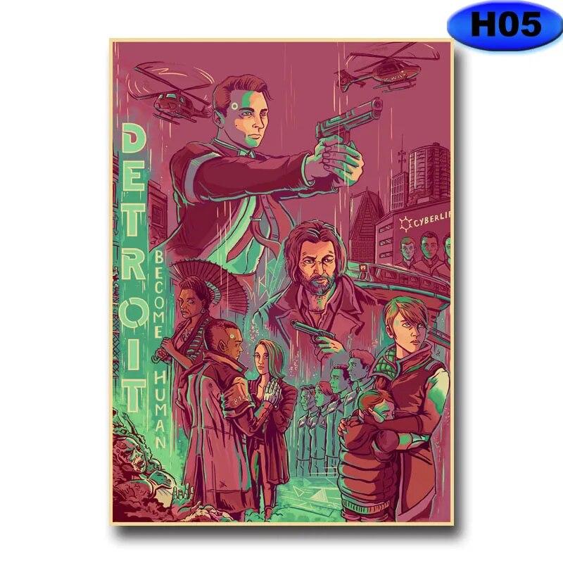 Современное украшение для дома, живопись, HD принты, постеры с видеоиграми, крафт-бумага, винтажный плакат, настенная наклейка, декор для комнаты, бара, кафе