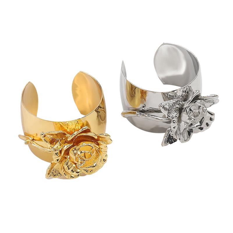 Винтажная Преувеличенная Металлическая Брошь в виде Цветка Розы Большая Для Женщин Европа и Америка Личность Вечеринка Ювелирные Аксессуары