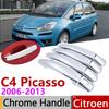 Для Citroen Grand C4 Picasso 2006~2013 Хромированная накладка на ручку двери Автоаксессуары Наклейки Комплект отделки 2007 2008 2009 2010 2011 2012