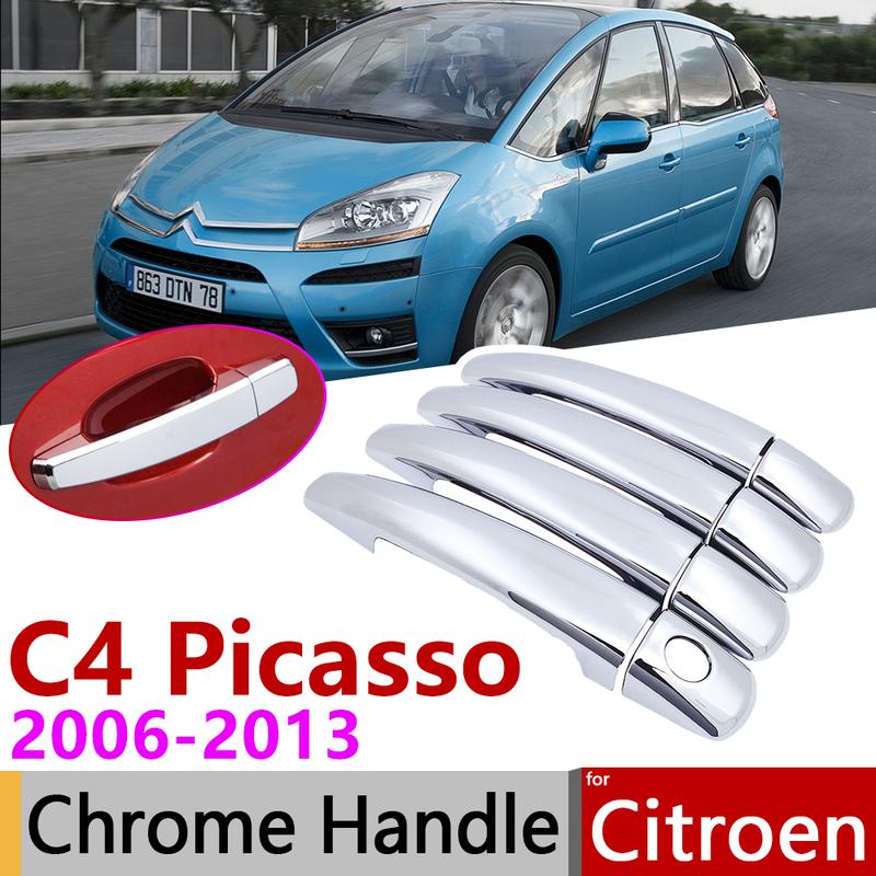 Для Citroen Grand C4 Picasso 2006~2013 Хромированная накладка на ручку двери Автоаксессуары Наклейки Комплект отделки 2007 2008 2009 2010 2011 2012