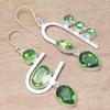 Peridot Quartz Gemstone Handmade Gift For Her Silver Jewelry Earrings 1.5''