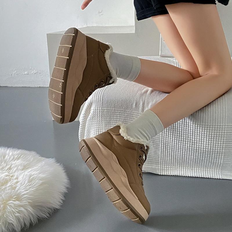 Модные зимние теплые хлопковые туфли для женщин 2024 года, новые плюшевые высокие повседневные туфли из хлопка на толстой подошве Zapatillas De Deporte Trafza