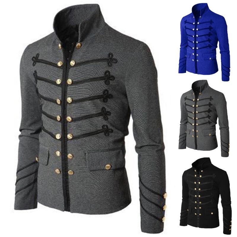 Fashionable Men's Double Breasted Medieval Jacket Perfect For Halloween Parties