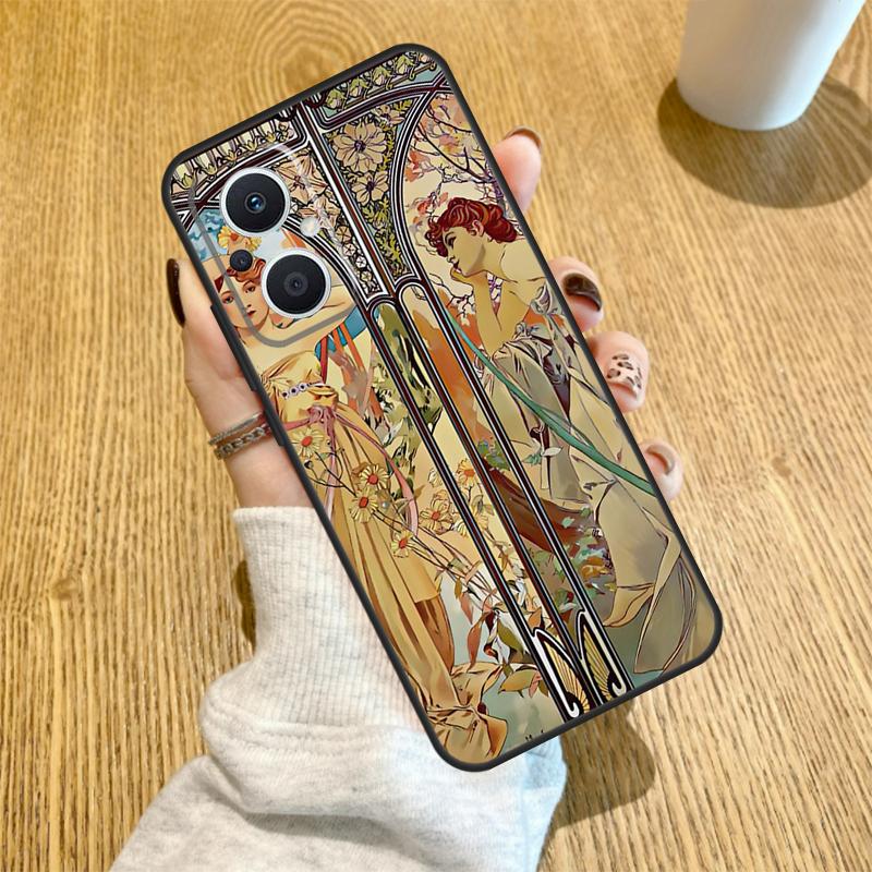 Alphonse Mucha Art Case For OPPO Find X2 X3 Neo Lite X6 X5 Pro Reno 8T 7 3 2Z 4Z 5Z 5 6 8 4 Lite Back Cover