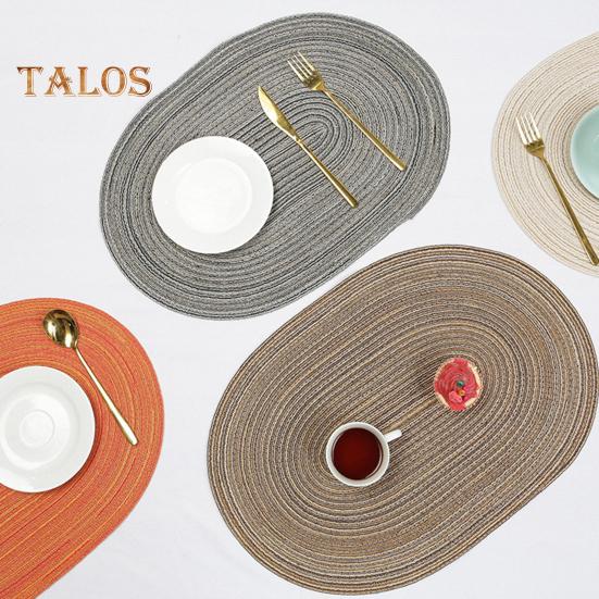 Тканые салфетки из хлопчатобумажной пряжи Эллиптический дизайн Минималистичный термостойкий износостойкий защитный чехол для стола Коврики для столовой для домашней кухни