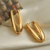 New Classic Gold Color Large Chunky Hoop Earrings For Women Unique Design Smooth Thick Hoop Earrings Fashion Party Jewelry Gifts